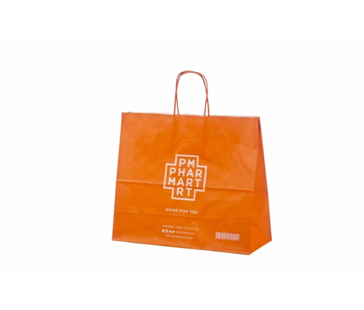 Oranssit paperikassit omalla logolla