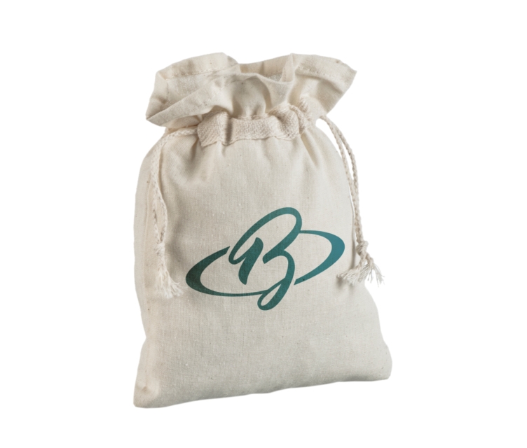 15×21 cm luonnonvärinen puuvillainen kangaspussi kiristysnyörillä