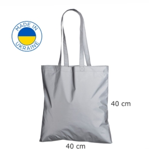 Harmaa heijastava kangaskassi polyesteristä