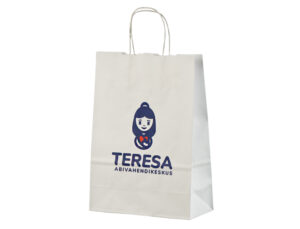 Valkoinen paperikassi 23x10x32 cm