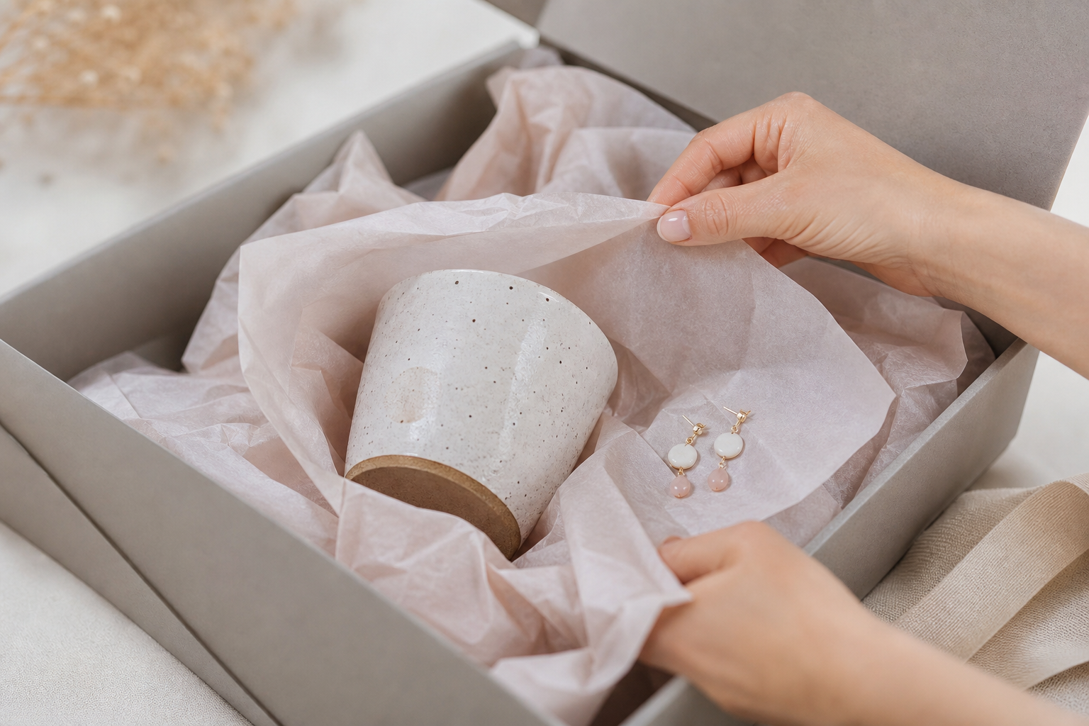Silkkipaperiin kääritty tuote