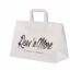 Valkoiset take away -paperikassit, koko 35x17x24,5 cm logolla
