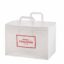 Valkoiset take away -paperikassit, koko 35x17x24,5 cm omalla